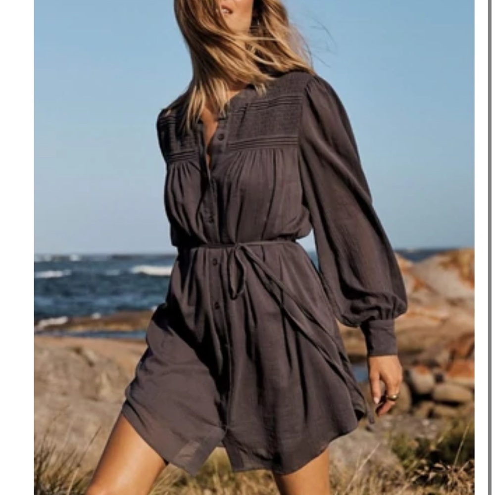 August the Label Mini Charcoal Dress